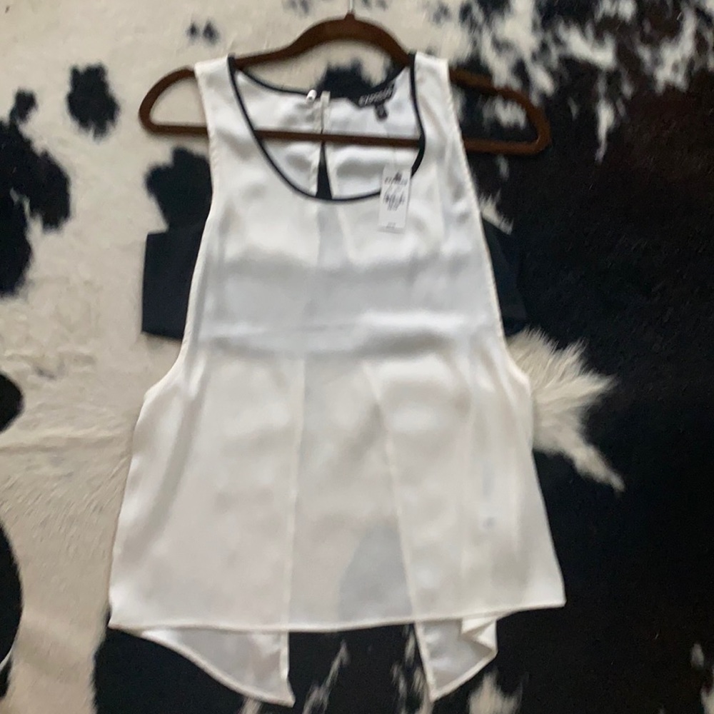 XS Express blouse, white and black